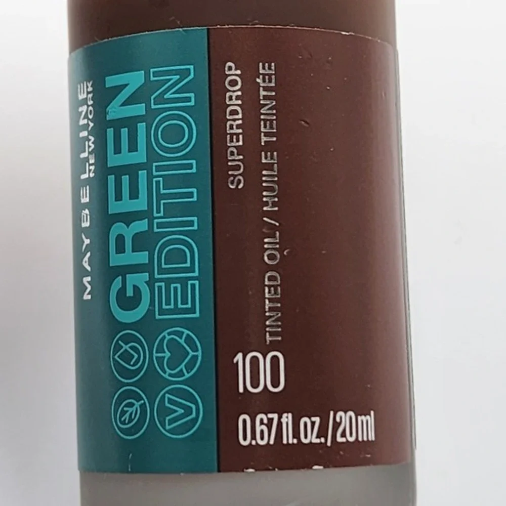 Maybelline‎ Green Edition Superdrop Tinted Oil 100 .67 Fl Oz Vegan Natural New